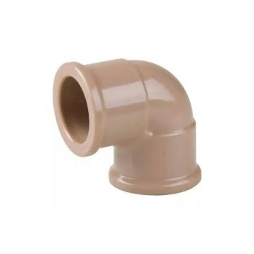 Joelho PVC Marrom – conexão curva para mudanças de direção em tubulações de esgoto.